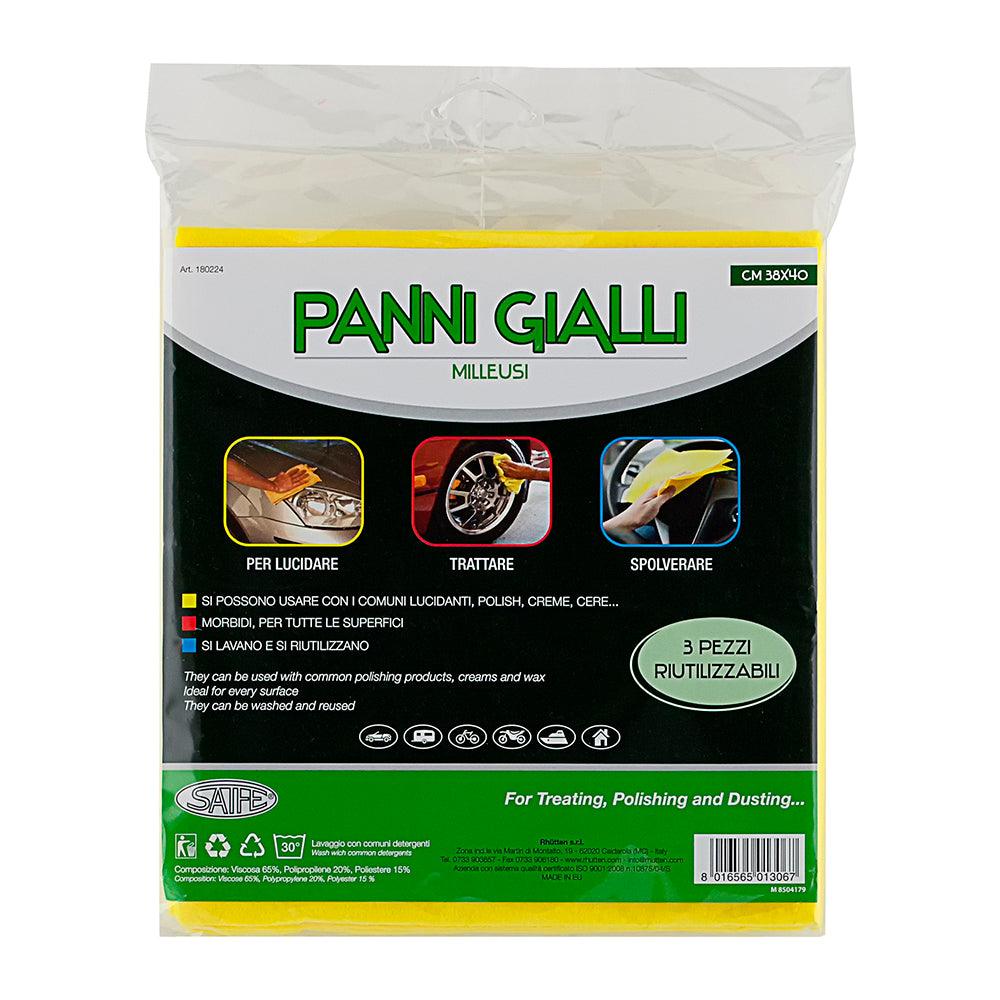 Panni gialli mille usi 3pz 38x40cm Rhutten - Brico Sapiens - L' evoluzione del fai da te Panni gialli mille usi 3pz 38x40cm Rhutten - Brico Sapiens - L' evoluzione del fai da te